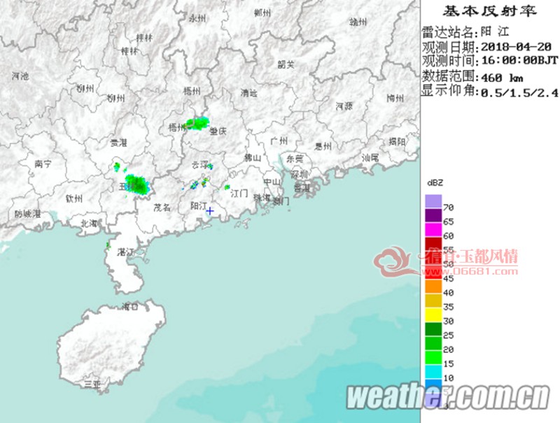 Weather Radar Data about the southwest of Guangdong